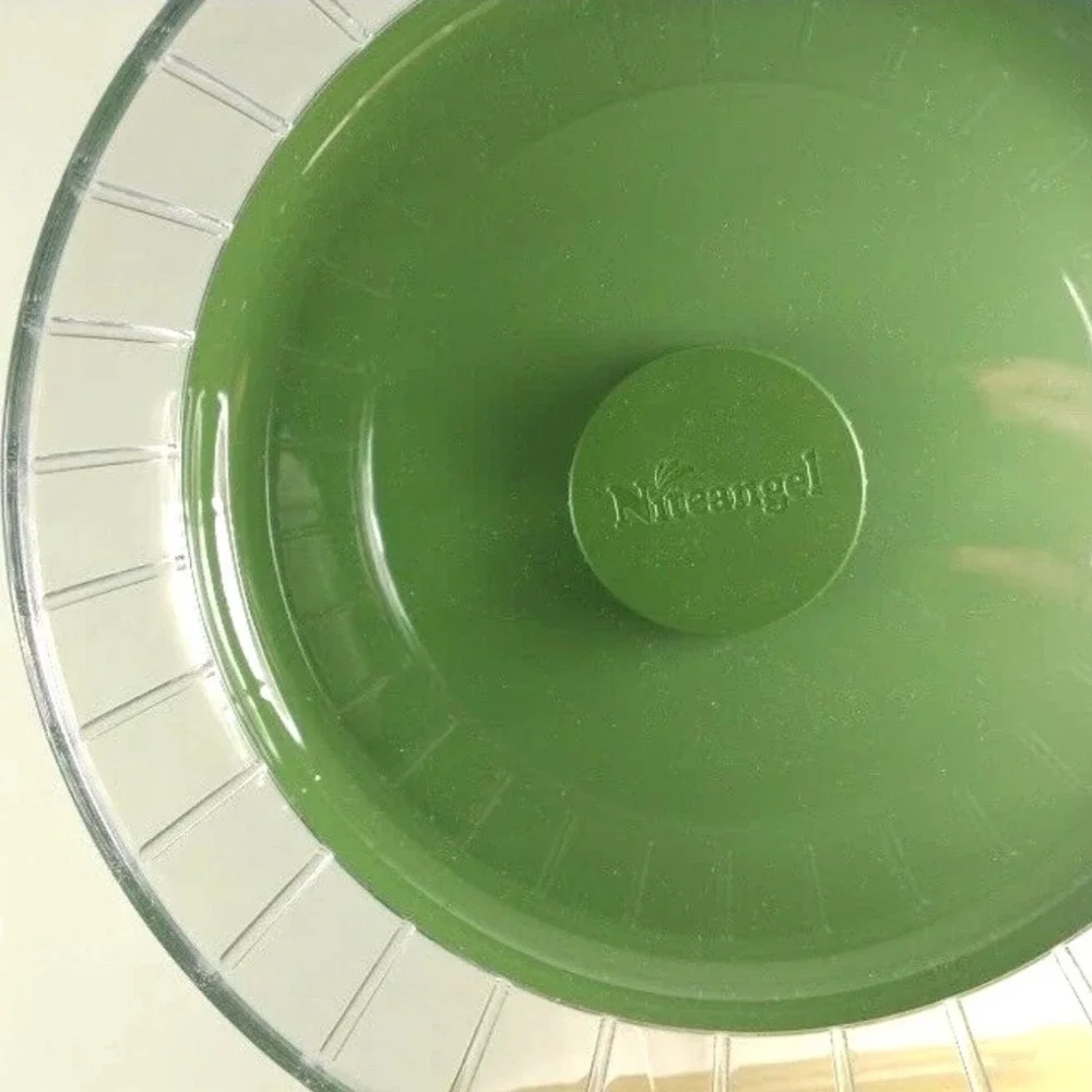 Niteangel Super Silent Hamster Exercise Wheel Green Clear Plastic Adjustable 10
